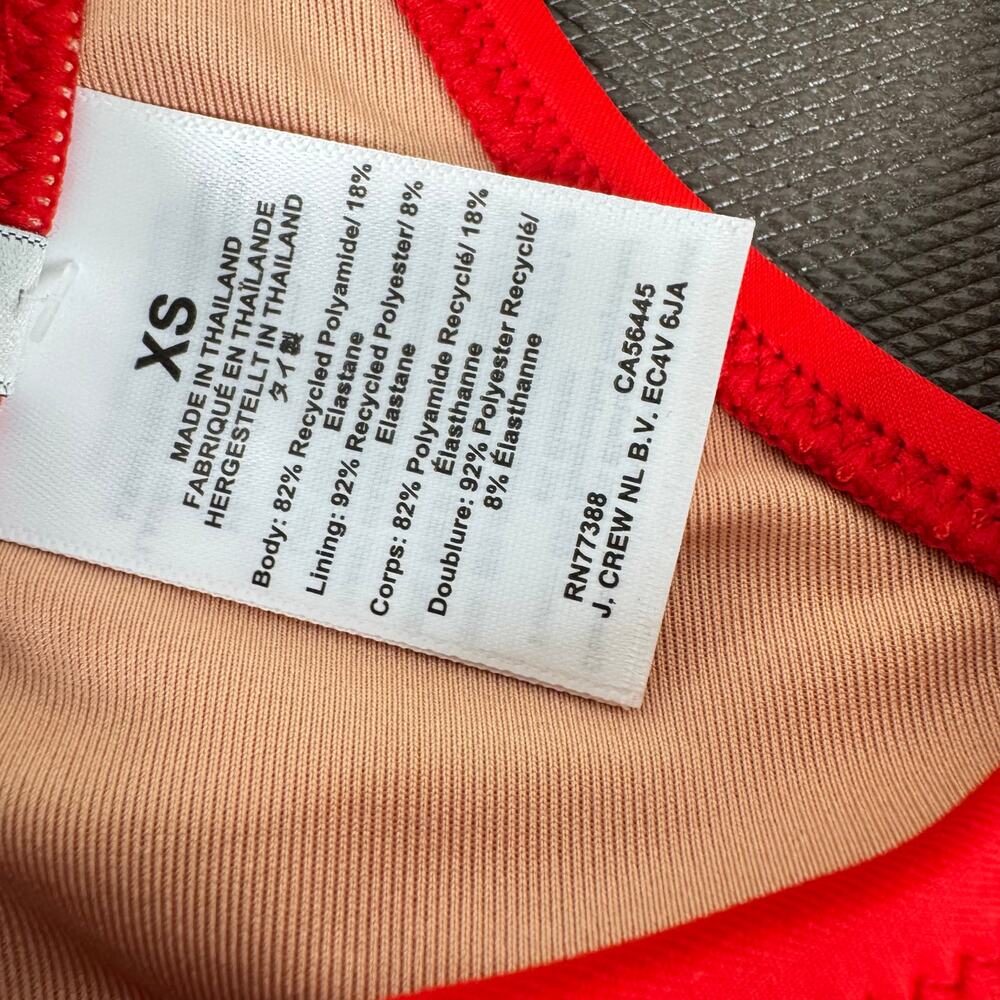 NWT J. Crew Women's Red Fits Everybody Scoop Bralette Bikini Top Size XS - Picture 3 of 6